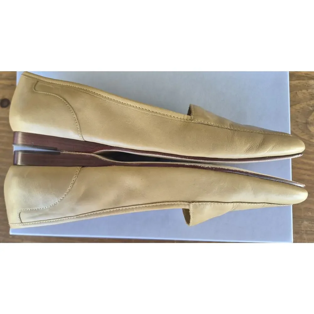 Enzo Angiolini Liberty Leather Loafers in Cream Slip On Flats Size 9